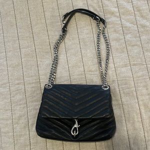 Rebecca minkoff adjustable strap black purse- like new condition